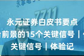 永元证券白皮书要点：平台前景的15个关键信号｜体验记