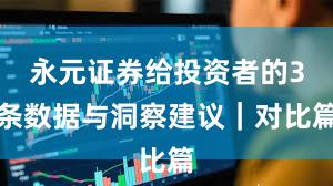永元证券给投资者的3条数据与洞察建议｜对比篇