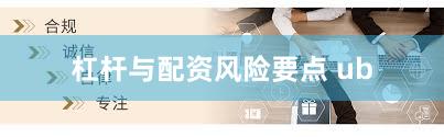 杠杆与配资风险要点 ub